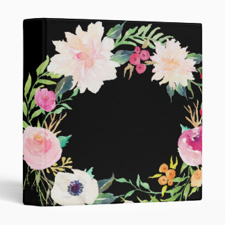 Classeur floral moderne de noir de guirlande