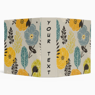 Classeur Floral moderne rétro sur gris