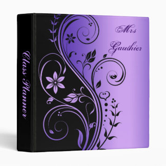 Classeur floral pourpre de planificateur de classe