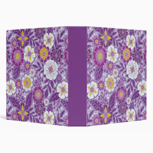 Classeur Floral pourpre, jaune et magenta
