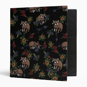Classeur Floral Raccoons mignon couchant Motif