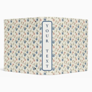 Classeur Floral rose et bleu doux