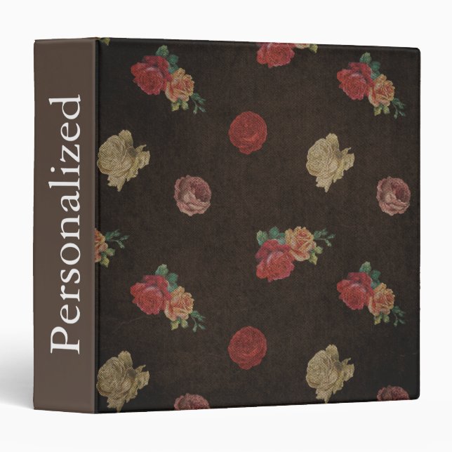 Classeur Floral Rose personnalisé (Devant/Côté)