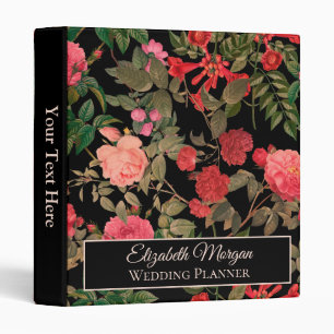 Classeur Floral rose rose rose rose rose foncé noir chic Fl