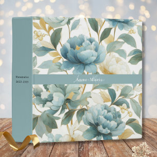 Classeur Floral rustique vintage élégant bleu clair