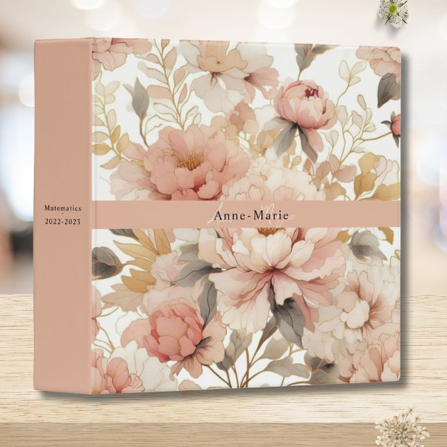 Classeur Floral rustique vintage élégant jaune (Créateur téléchargé)