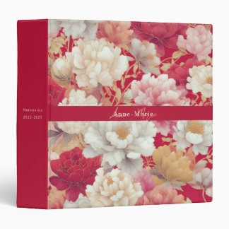 Classeur Floral rustique vintage élégant rouge