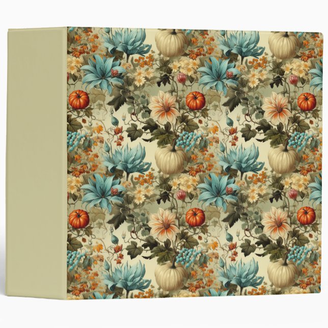 Classeur Floral Thanksgiving Motif Vintage (5) (Devant/Côté)