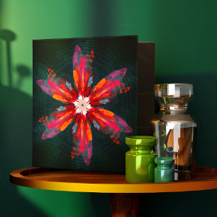 Classeur Flore Mandala Flowers Orange Red Blue Abstract