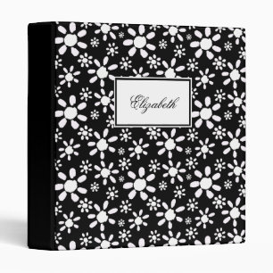 Classeur Flore simple noir et blanc