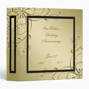 Classeur Florish Gold Black 50e anniversaire Mariage