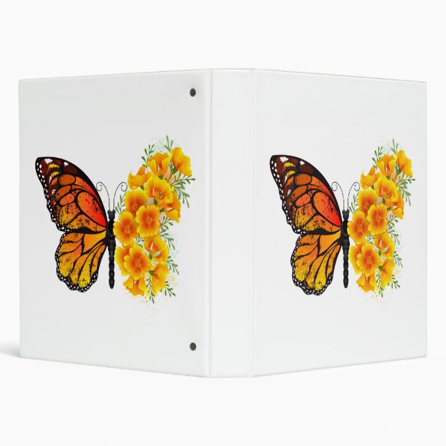 Classeur Flower Butterfly with Yellow California Poppy (Arrière-plan)