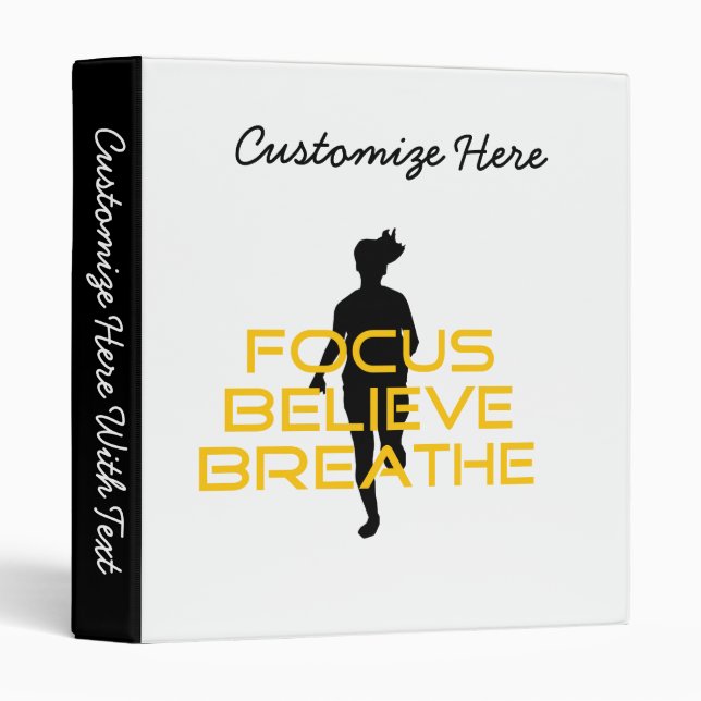 Classeur Focus Croire Respirer Jaune Courir Fitness (Devant/Côté)