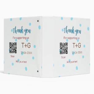 Classeur Fonds Lune de miel Ajouter Q R code nom de couple 