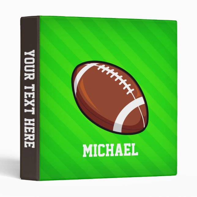 Classeur Football ; Neon Green Stripes (Devant/Côté)