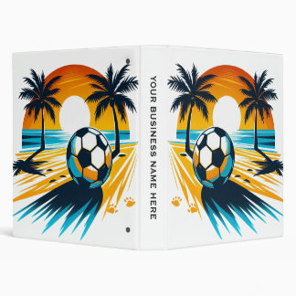 Classeur Football rétro de plage d'été tropical au coucher 