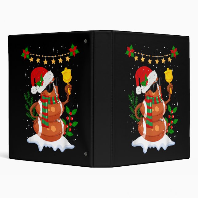 Classeur Football Snowman Santa Hat Joyeux Noël (Arrière-plan)