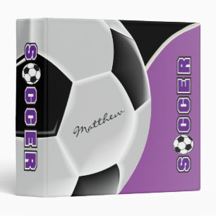 Classeur Football Sportif Violet Nom DIY