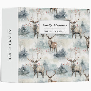 Classeur Forêt de cerfs à l'aquarelle hivernale (4)