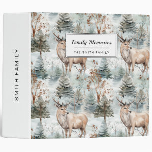 Classeur Forêt de cerfs aquarelle d'hiver (6)