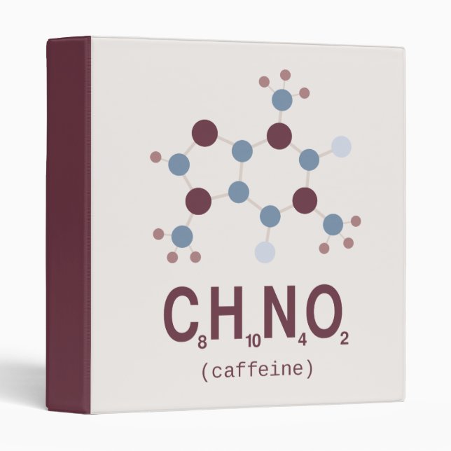 Classeur Formule chimique de caféine (Devant/Côté)