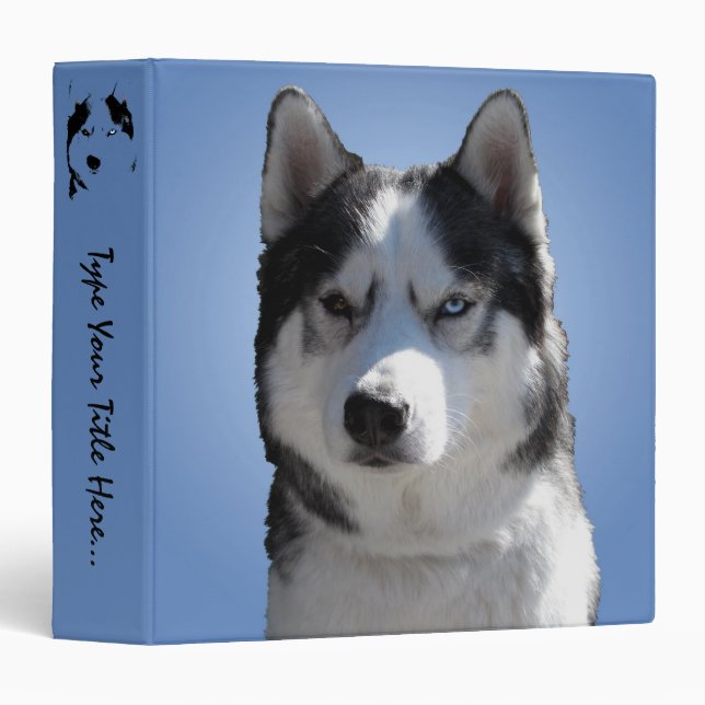 Classeur Fournitures de l'école de chiens de traîneau Husky (Devant/Côté)
