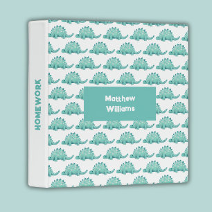 Classeur Fournitures scolaires dinosaure vert Stegosaurus p