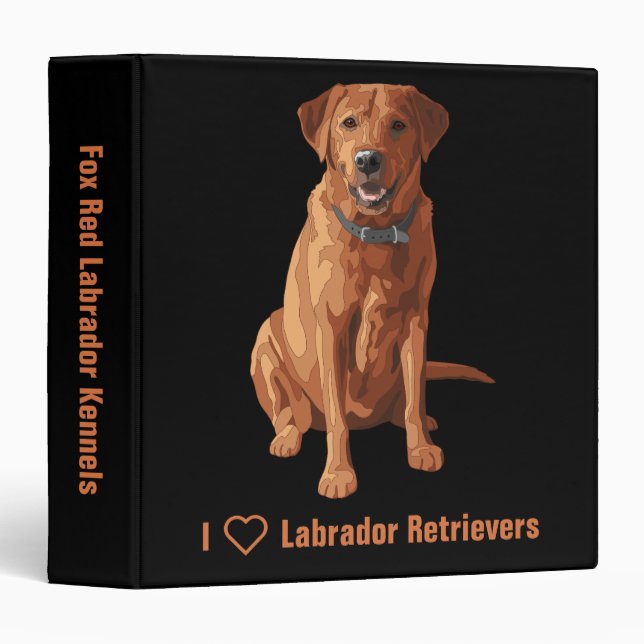 Classeur Fox Red Yellow Labrador Retriever Chien (Devant/Côté)