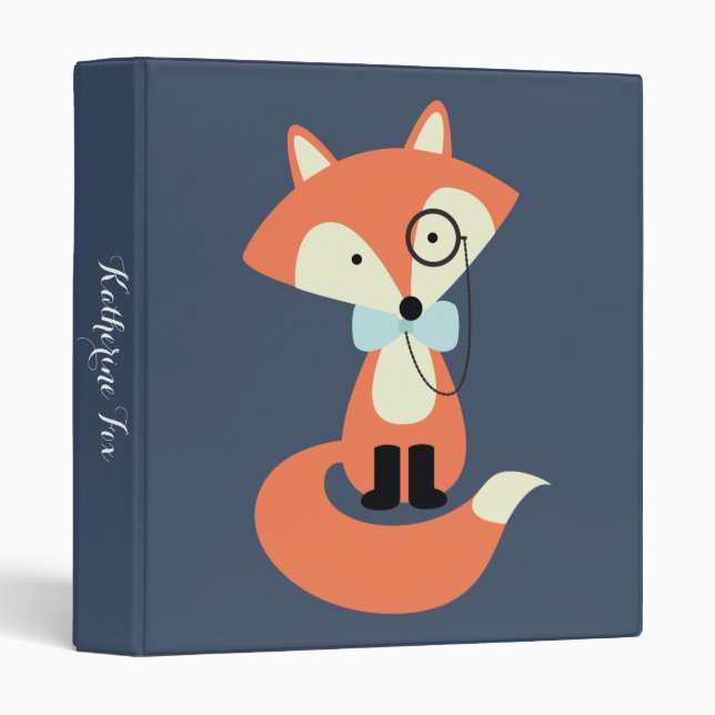 Classeur Fox rouge de hippie de monocle (Devant/Côté)