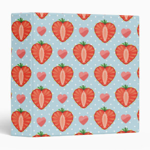 Classeur Fraises de coeur avec le pois et les coeurs