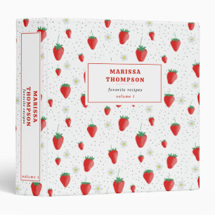 Classeur Fraises et fleurs d'été mignonnes
