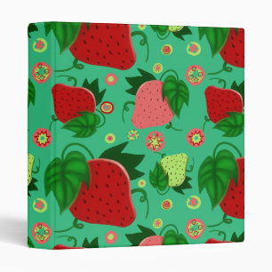Classeur Fraises roses vertes rouges