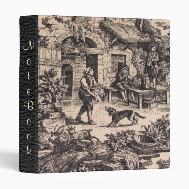Classeur français d'Avery de carnet de Toile de (Devant/Côté)