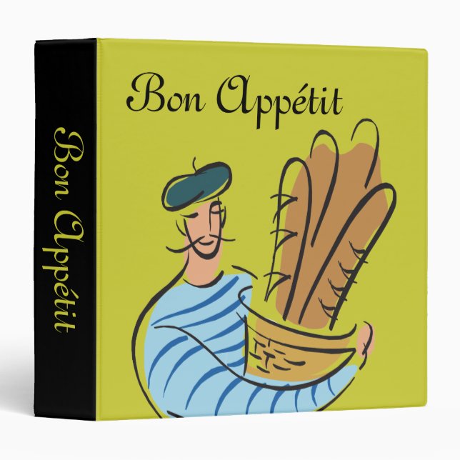 Classeur français de recettes d'Appétit de fève (Devant/Côté)