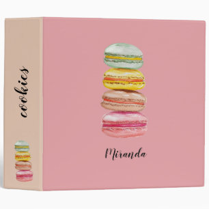 Classeur Français Macarons aquarelle peinte à la main