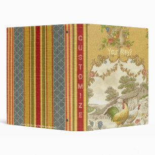 Classeur français vintage d'Avery de coqs de pays