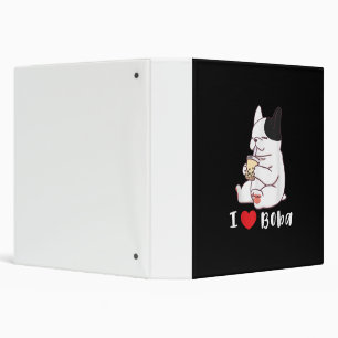 Classeur french bulldog j'aime boba bulbe lait cadeau thé