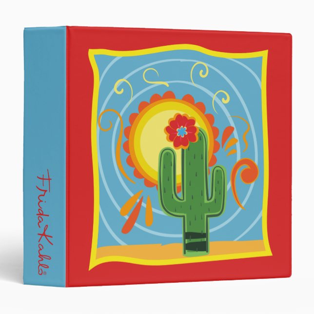 Classeur Frida Kahlo Cactus Graphic (Devant/Côté)