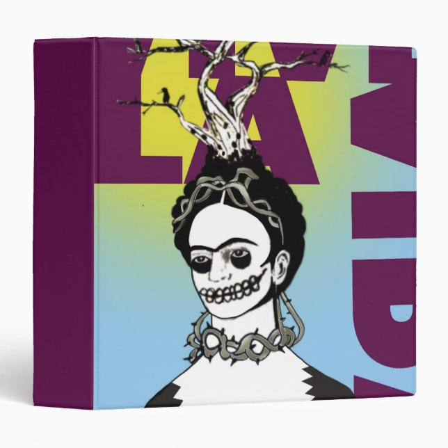 Classeur Frida Kahlo Pop Art Portrait (Devant/Côté)