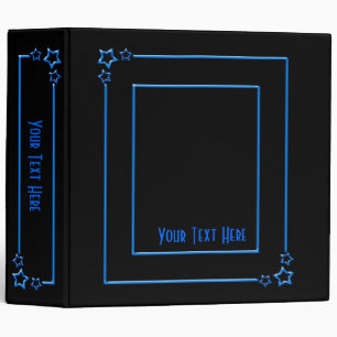 Classeur Frontière d'étoile - texte bleu - 2 pouces