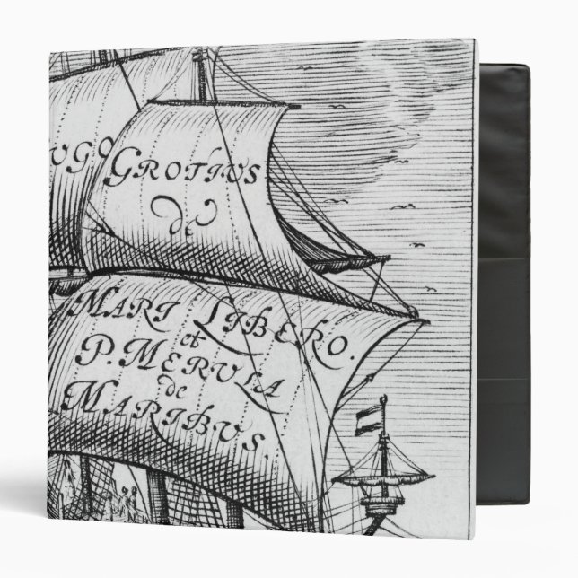 Classeur Frontispice à "De Mari Libero", par Hugo Grotius (Devant/Intérieur)