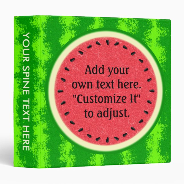 Classeur Fruit d'été de tranche de pastèque avec l'écorce (Devant/Côté)