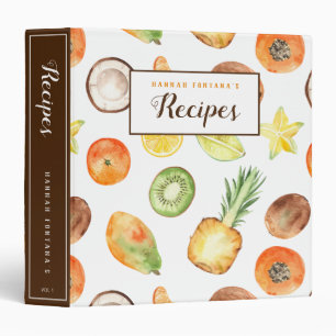 Classeur Fruit tropical frais Personnalisable Recette Class