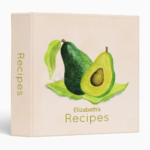 Classeur Fruit vert Avocado en aquarelles Recette