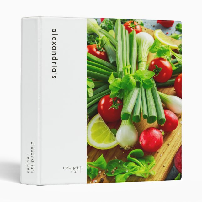 Classeur Fruits modernes et recettes de cuisine Légume (Devant/Côté)