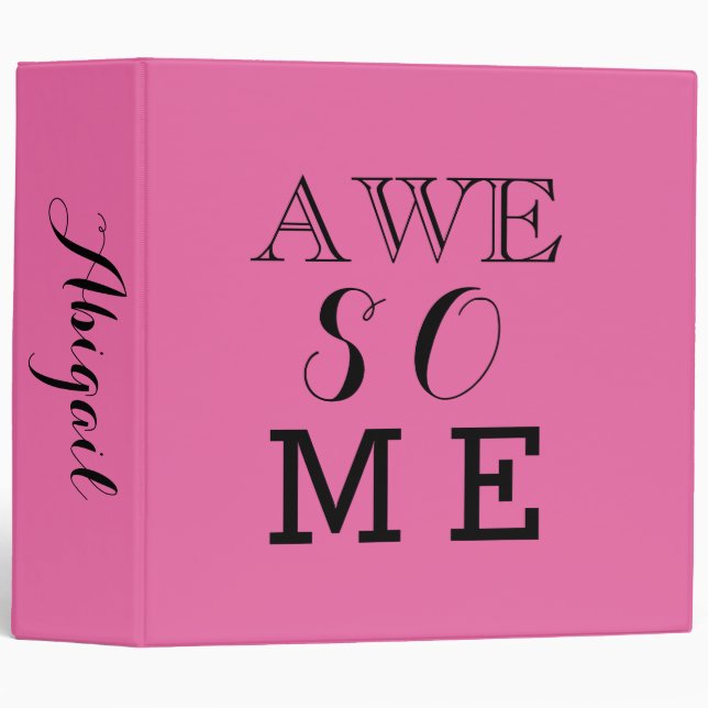 Classeur Fuchsia AWESOME (Devant/Côté)