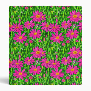 Classeur Fuchsia Fleurs sauvages roses dans un champ
