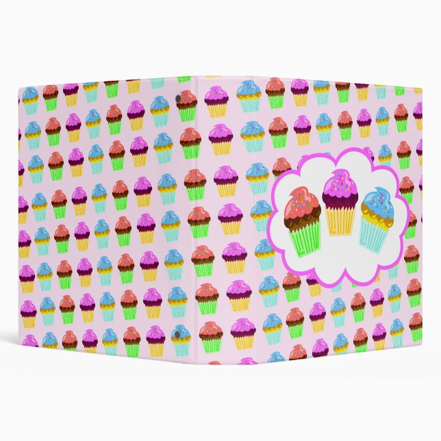Classeur Fun Cupcake Motif Cute Dessert Art Fun (Arrière-plan)