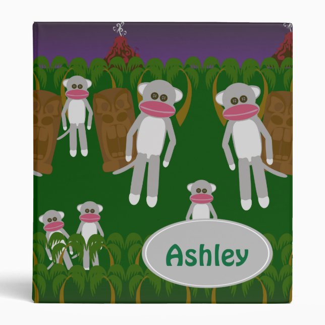 Classeur Fun Jungle Sock Singe Illustré Design (Devant)