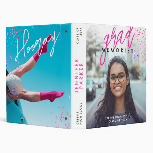Classeur Fun Modern Script Graduation Photo Keepsaké